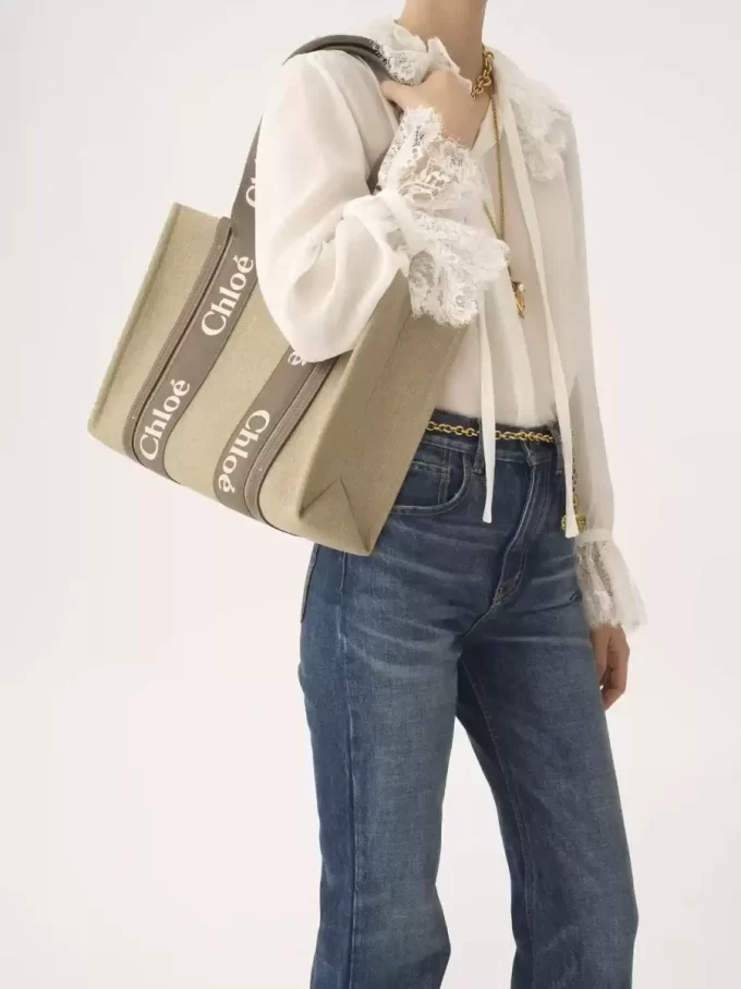 Woody tote bag in linen Woody tote bag in linen