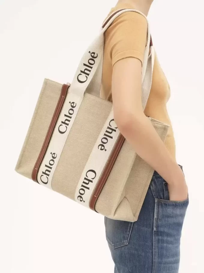 Woody tote bag in linen Woody tote bag in linen