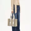 Woody tote bag in linen & leather Woody tote bag in linen & leather