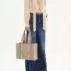 Woody tote bag in linen & leather Woody tote bag in linen & leather